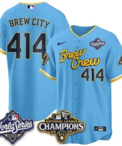 Brew City Jersey #414 Milwaukee Brewers 2026 NL Champions Vapor Stitched by My Store Baseball Jerseys