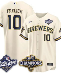 Sal Frelick Jersey #10 Milwaukee Brewers 2026 NL Champions Vapor Stitched