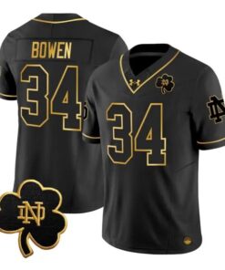 Drayk Bowen Jersey #34 Notre Dame Fighting Irish 2026 Stitched by My Store NCAA Football Jerseys