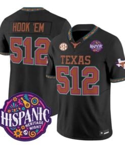 Hook 'Em Jersey #512 Texas Longhorns 2026 Latino Heritage All Stitched by My Store NCAA Football Jerseys