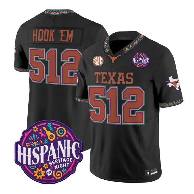 hook-em-jersey-512-texas-longhorns-2026-latino-heritage-all-stitched-01 - Robert Henrys Hook 'Em Jersey #512 Texas Longhorns 2026 Latino Heritage All Stitched by My Store NCAA Football Jerseys