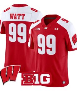 J.J. Watt Jersey #99 Wisconsin Badgers 2026 Vapor Limited Stitched by My Store NCAA Football Jerseys