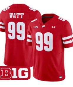 J.J. Watt Jersey #99 Wisconsin Badgers 2026 Vapor Limited Stitched by My Store NCAA Football Jerseys