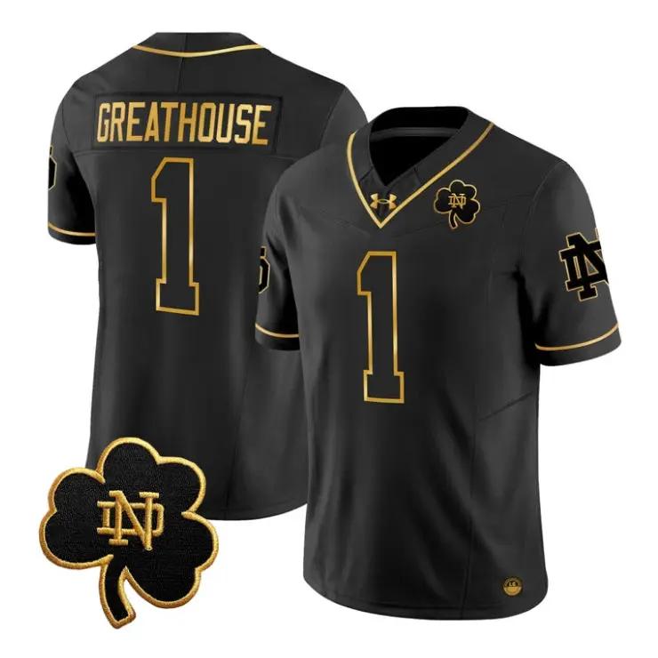 jaden-greathouse-jersey-1-notre-dame-fighting-irish-2026-stitched-02 - Robert Henrys Jaden Greathouse Jersey #1 Notre Dame Fighting Irish 2026 Stitched by My Store NCAA Football Jerseys