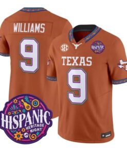 Jonah Williams Jersey #9 Texas Longhorns 2026 Latino Heritage Stitched by My Store NCAA Football Jerseys