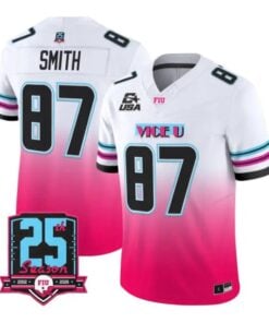 Jonnu Smith Jersey #87 Florida International Panthers 2026 Pink Vice Stitched by My Store NCAA Football Jerseys