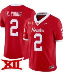Koby Young Jersey #2 Houston Cougars 2026 Football Limited Stitched by My Store NCAA Football Jerseys