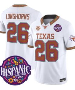 Longhorns Jersey #26 Texas Longhorns 2026 Latino Heritage All Stitched by My Store NCAA Football Jerseys