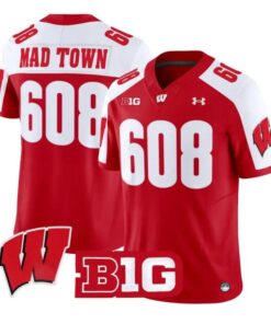 Mad Town Jersey #608 Wisconsin Badgers 2026 Vapor Limited Stitched by My Store NCAA Football Jerseys
