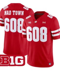 Mad Town Jersey #608 Wisconsin Badgers 2026 Vapor Limited Stitched by My Store NCAA Football Jerseys