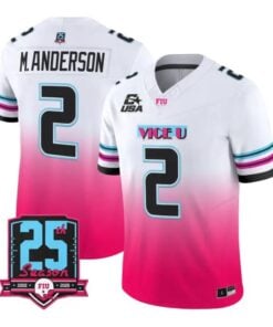 Maguire Anderson Jersey #2 Florida International Panthers 2026 PinkVice Stitched by My Store NCAA Football Jerseys