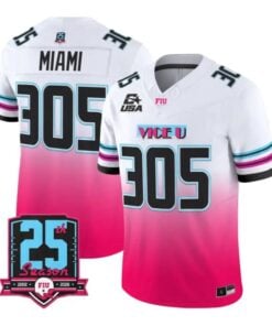 Miami Jersey #305 Florida International Panthers 2026 Pink Vice Vapor Stitched by My Store NCAA Football Jerseys