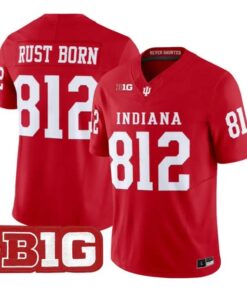 Rust Born Jersey #812 Indiana Hoosiers 2026 Football All Stitched by My Store NCAA Football Jerseys