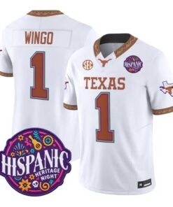 Ryan Wingo Jersey #1 Texas Longhorns 2026 Latino Heritage All Stitched by My Store NCAA Football Jerseys