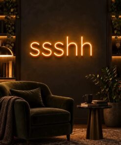 Shush LED Neon Sign For Bedroom Wall Decor And Ambient Light by CustomNeonStudio