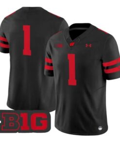 Team Jersey #1 Wisconsin Badgers 2026 Football Vapor Limited Stitched by My Store NCAA Football Jerseys