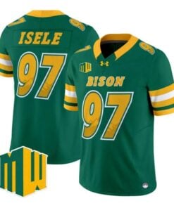 Victor Isele Jersey #97 North Dakota State Bison 2026 Code Green Vapor Stitched by My Store NCAA Football Jerseys