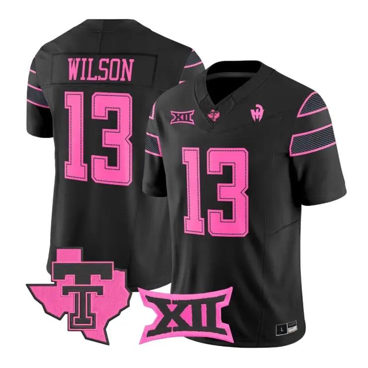 wilson-jersey-13-texas-tech-red-raiders-football-2026-limited-stitched-01 - Robert Henrys Wilson Jersey #13 Texas Tech Red Raiders Football 2026 Limited Stitched Black by My Store NCAA Football Jerseys