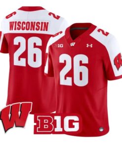 Wisconsin Jersey #26 Wisconsin Badgers 2026 Vapor Limited Stitched by My Store NCAA Football Jerseys